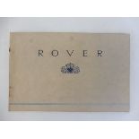 A Rover sales brochure featuring the 1939 range of cars, fully illustrated throughout.