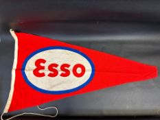 An Esso pennant flag of bright colour, 43 x 24".