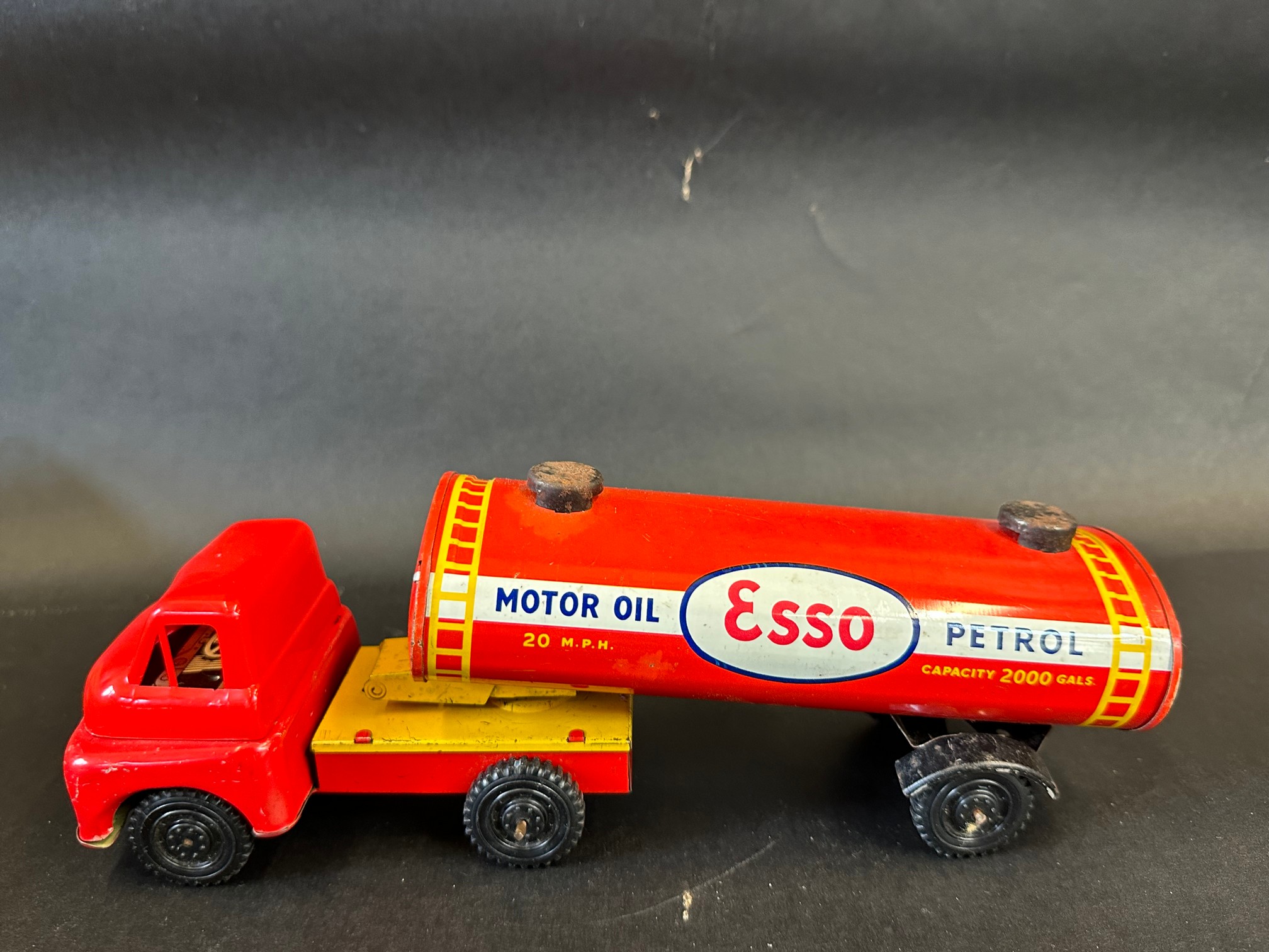 A boxed Welsotoys tinplate model of an articulated Esso petrol tanker. - Image 4 of 6