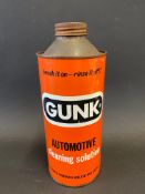 A Gunk Automotive Cleaning Solution cylindrical quart can.