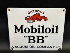 A Gargoyle Mobiloil 'BB' grade enamel sign in excellent condition, 11 x 9".