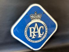 An RAC lozenge shaped double sided enamel sign in very good condition.