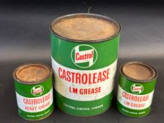 A Castrolease 7lb grease tin plus two 1lb tins.