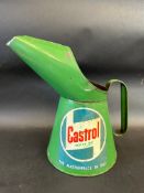 A Castrol Motor Oil half gallon measure, dated August 1952, an unusual transitional label.