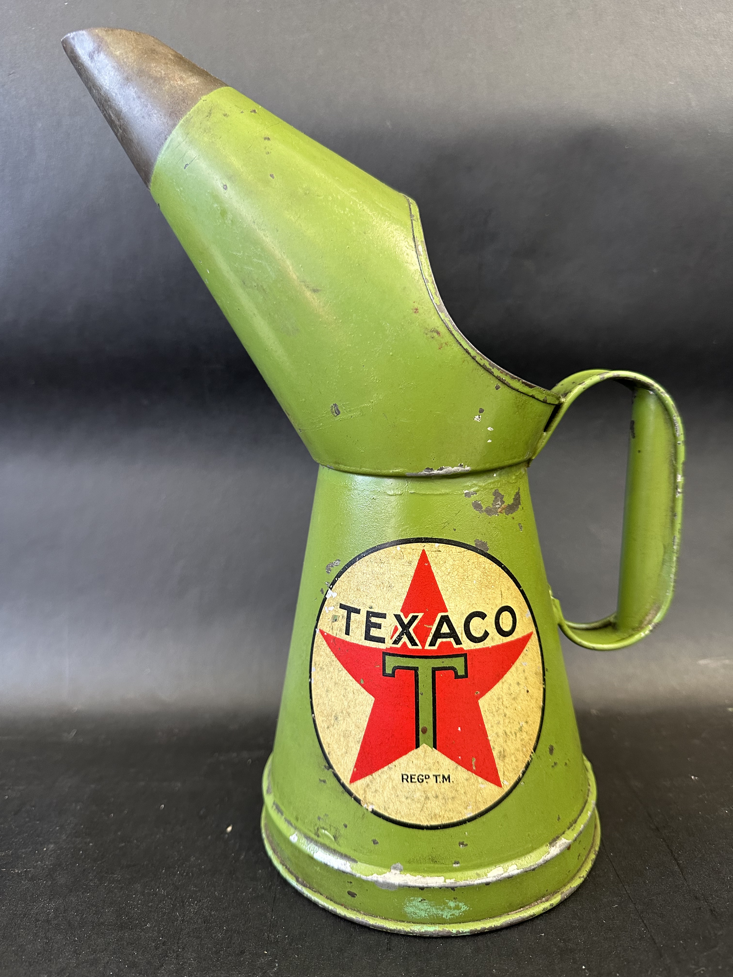 A Texaco quart measure in excellent condition, indistinctly dated, late 1930s.