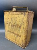 A Foam Compound two gallon petrol can by Valor, dated August 1956, with traces of paper label to