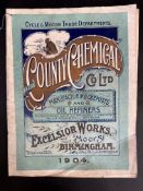 A rare 1904 price list for The County Chemical Company Limited (Chemico), Cycle & Motor Trade