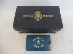 An RAC Motorists First Aid tin in good condition with contents plus an AA First Aid case with