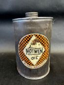 A Notwen cylindrical can with bright label.
