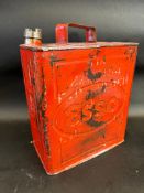 An Esso two gallon petrol can by Valor, brass Esso cap.