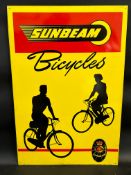 A pictorial tin sign advertising Sunbeam Bicycles, excellent condition, possibly new old stock, 19