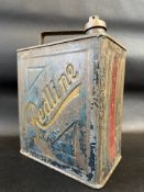 A Redline two gallon petrol can by Valor dated June 1936 with original blue paint and Redline cap.