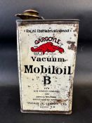 A Gargoyle Vacuum Mobiloil 'B' grade half gallon can of bright colour.