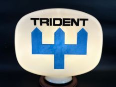 A Trident glass petrol pump globe by Hailware.