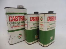 A Castrol Gear Oil Hypoy quart can and two Castrol XL pint cans.