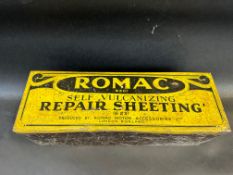 A Romac Self Vulcanizing Repair Sheeting rectangular tin of large size.