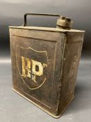 A BP two gallon petrol can by Henry Grant Boutle & Co. Ltd, dated January 1931 with shield shaped