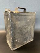 An MP (commonly accepted as Metropolitan Police) two gallon petrol can, unknown maker, plain cap.