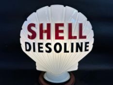 A Shell Diesoline glass petrol pump globe by Hailware, good condition, dated December 1972.