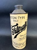 A Filtrate cylindrical quart oil can in excellent condition.