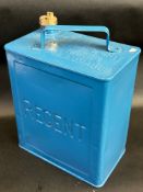 A Regent two gallon petrol can by Valor, dated August 1956, correct brass cap, plus a small quantity