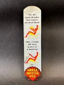 A rare Shell Motor Oil bookmark, decorated with the robotman, 2 x 8 1/4".