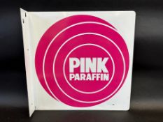 A new old stock Pink Paraffin double sided tin advertising sign in excellent condition, 16 x 16".
