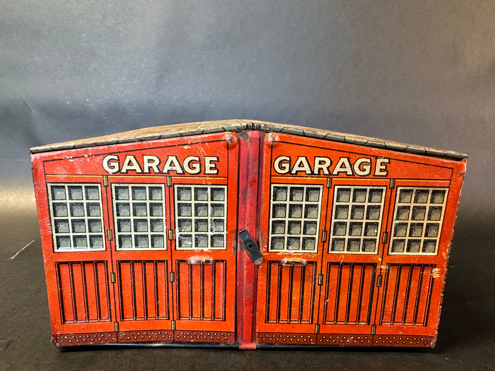 A German tinplate model of a double garage. - Image 2 of 8