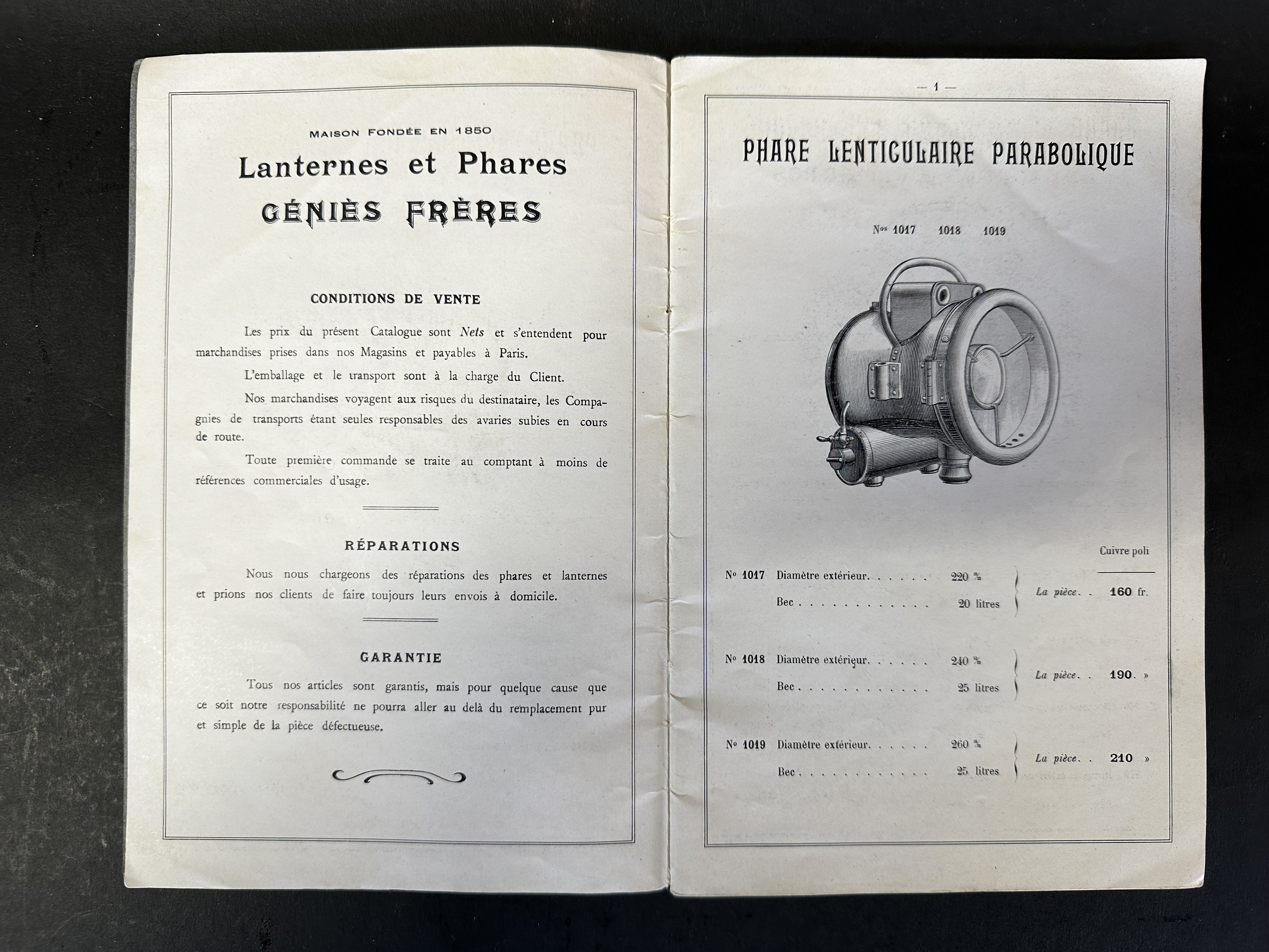 A rare 1912 sales brochure for Lanternes & Phares 'Genies Freres, Paris, beautifully illustrated - Image 3 of 14