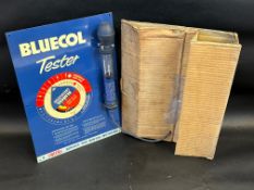 A new old stock Bluecol Tester on sign, with cardboard packaging.