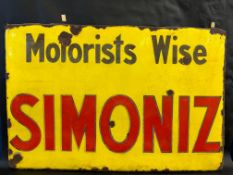 A Simoniz Motoring Polish enamel sign, 47 x 31".