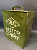 A Burma Oil Company (B.O.C.) Motor Spirit two gallon petrol can with inch cap.