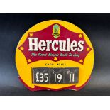 A small Hercules Bicycles price card, 8 1/2 x 7 1/2".
