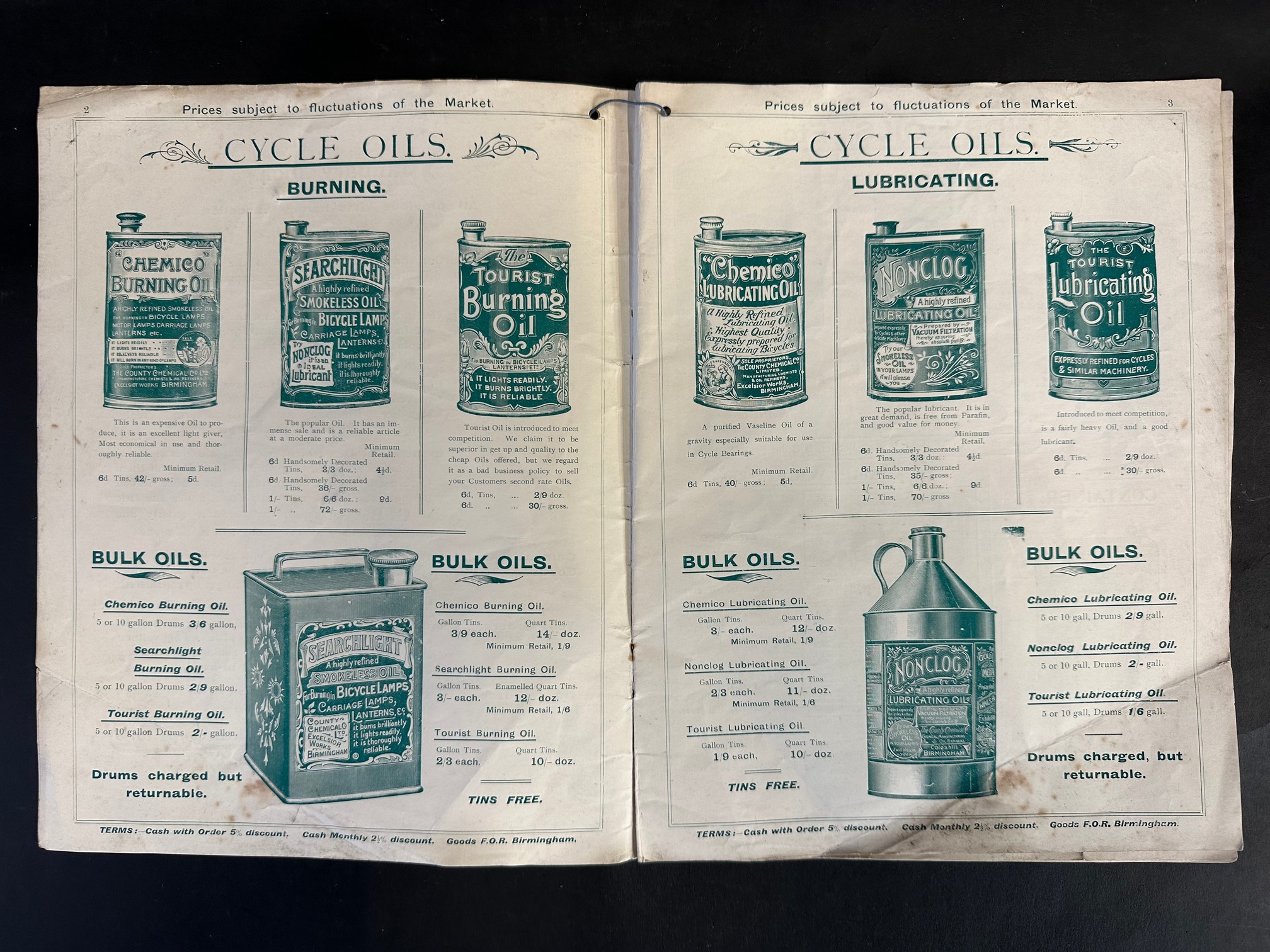 A rare 1904 price list for The County Chemical Company Limited (Chemico), Cycle & Motor Trade - Image 2 of 9