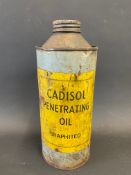 A Cadisol Penetrating Oil cylindrical quart can.