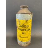 A Cadisol Penetrating Oil cylindrical quart can.