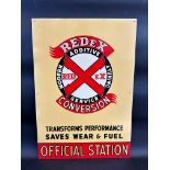 A new old stock Redex 'Official Station' tin advertising sign, 17 1/2 x 25 1/2".