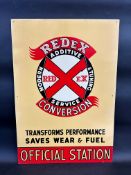 A new old stock Redex 'Official Station' tin advertising sign, 17 1/2 x 25 1/2".
