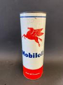 A Mobiloil Continental cylindrical oil can.