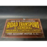 A Road Transport & General enamel sign, 14 x 7 1/2".