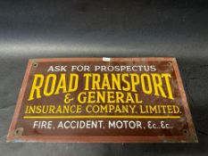 A Road Transport & General enamel sign, 14 x 7 1/2".