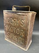 A Cory's Motor Spirit two gallon petrol can by Valor, dated October 1930 with Pratts cap.