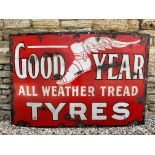A rare and early Good Year Tyres enamel sign by F.Francis, circa 1912, 60 x 40".