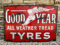 A rare and early Good Year Tyres enamel sign by F.Francis, circa 1912, 60 x 40".