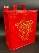A Shell-Mex & BP Ltd two gallon petrol can by Valor dated October 1939, well restored with