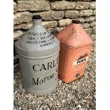 A Carless Capel & Leonard Ltd five gallon can and an Aladdin Paraffin five gallon can.