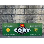 A Shell-Mex and B.P. Ltd embossed metal sign advertising 'Wm. Cory & Son Ltd, Authorised