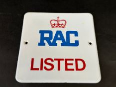 A small RAC Listed enamel sign, 7 1/2 x 7 1/2".