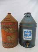 A Vigzol five gallon can and another for Esso Blue Paraffin.