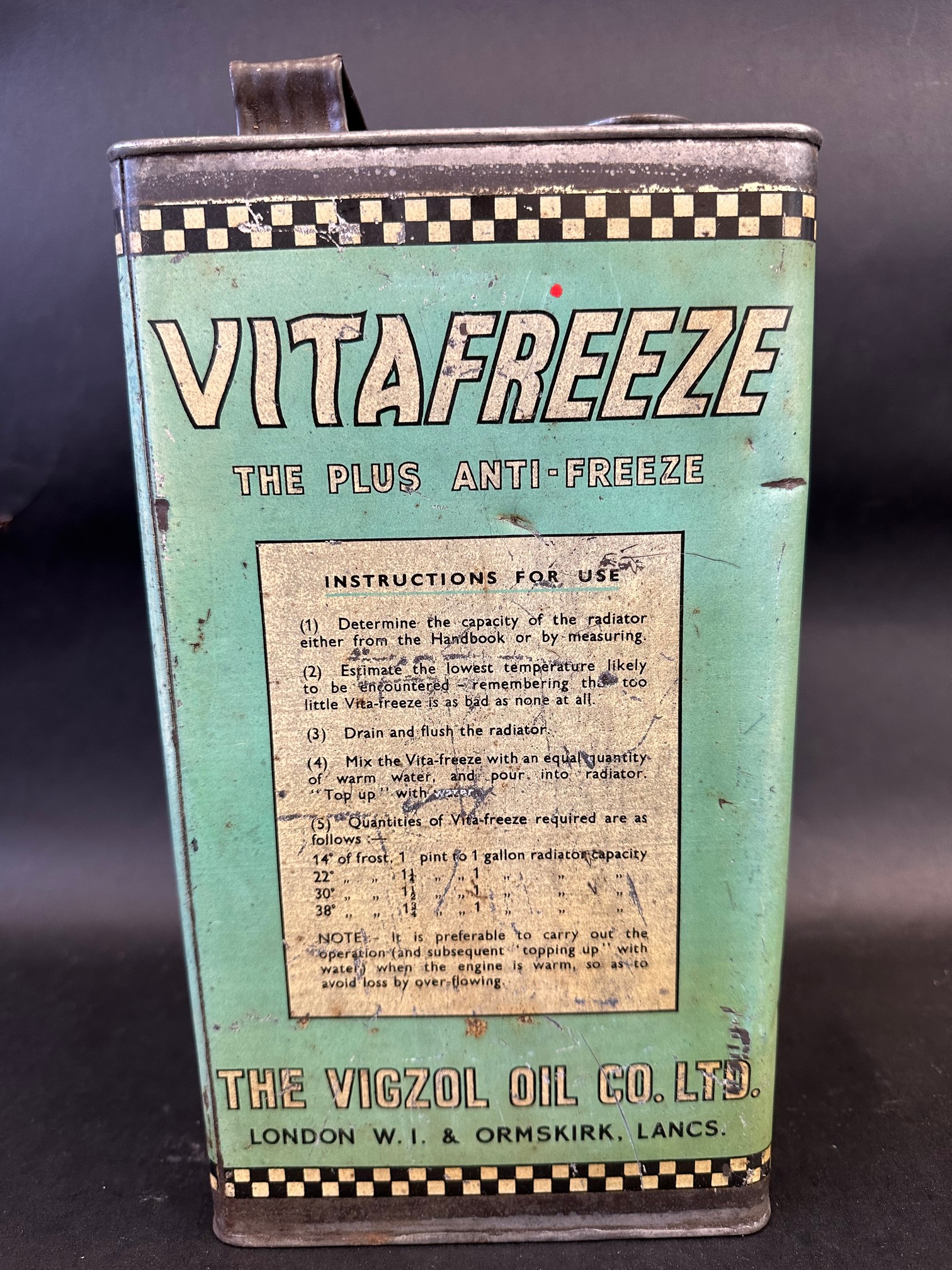 A Vigzol Vitafreeze gallon can. - Image 3 of 6